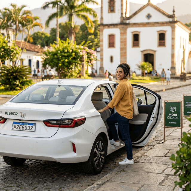 Passageira entrando em veículo moderno no interior de Sergipe
